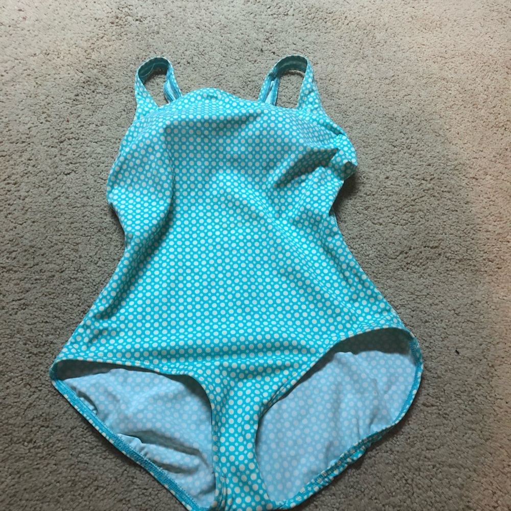 Lady Swimsuit size 10 34D light blue and white